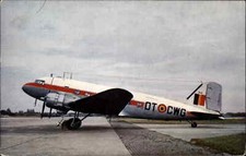 Force Aerienne Belge Belgium Jet Airplane Douglas DC3 Vintage Postcard