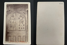 Château de Chambord, door of the cabinet of Francis I vintage albumen card of v