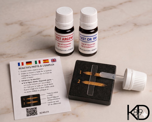 Kit test acide 18k argent - kit, or
