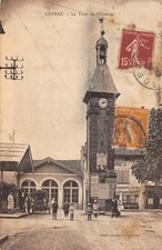 Old postcard 33 GENSAC CLOCK TOUR