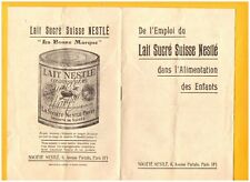 PARIS (VIII°) sweet concentrated milk SWITZERLAND "NESTLE MILK" for CHILDREN Instructions for use