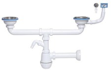Double vidange bouteille d'évier cuisine siphon 115mm lavage entrée plat