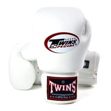 Twins BGVL3 Cuir Gants de Boxe Muay Thaï Blanc Coup Pied Entraînement Mitaines