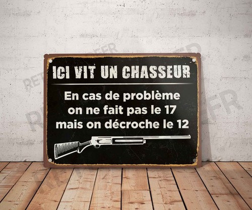 Plaque métal vintage ici - , vit