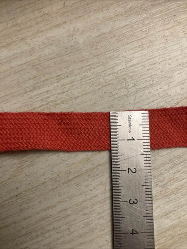 Tresse plate rouge coton 12mm - tresse,