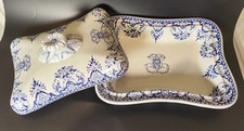 Antique Gien Earthenware Covered Dish 1860/1871 Antique French Ceramic Porcelain 