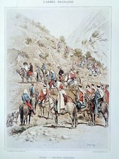EDOUARD DETAILLE SPAHIS PELOTON ESCORTE Planche Gravure Militaria Uniforme Armée