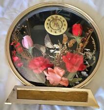 Vtg 1985 Terrarium Style Flower Clock Bubble Front Music Box Star Light Taiwan