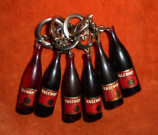 Keychain Lot x 6 Wine Bottles VALCOOP Very Nice Labels Cooperative