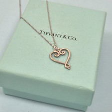 Tiffany & Co. Paloma Picasso Goldoni Venetia Heart Pendant Silver Necklace 17"