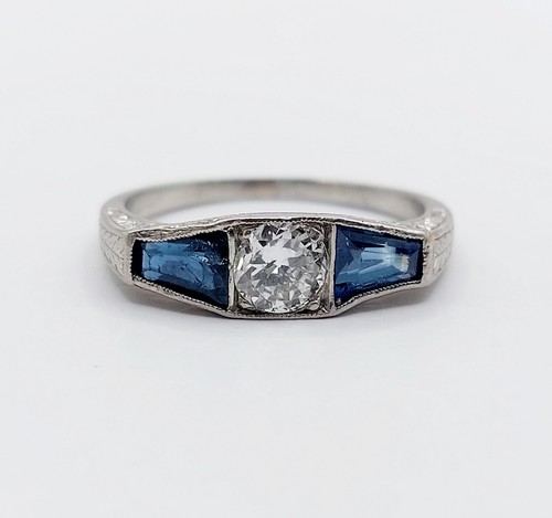 Bague art deco platine diamant - art,