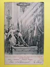 Old postcard 1903 Paris Pantheon mural painting Charles VII mural painting to Jules DEMESSE