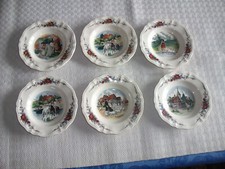 6 Anciennes assiettes creuses OBERNAI " Sarreguemines résistant lave vaisselle !