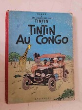 Ancien album Tintin au Congo, B12 de 1954 en bon état