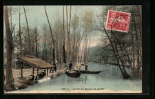 Old postcard Jarcy, Lavoir du Moulin 1910 