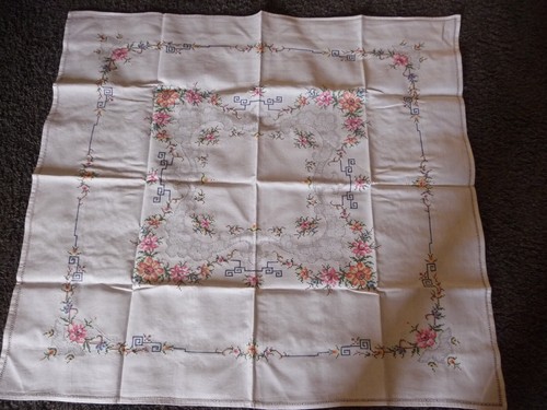 Nappe coton brodée - , main