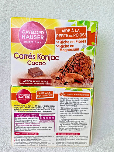 Carrés konjac cacao coupe - konjac,
