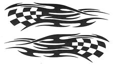 Racing Stripes Flag, Left + Right, 2x, 19x5.5cm, Car Sticker Tuning