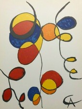 Alexander Calder Spirales Lithograph 1974 Surrealism 11.5" x 15" 