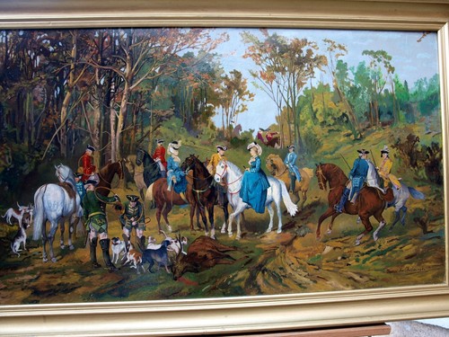 Scène chasse courre - scène, de