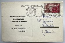 CERTIFICATE UNION BEEKEEPING BEE OF FRANCE 1959 POSTCARD HIVES ISÈRE