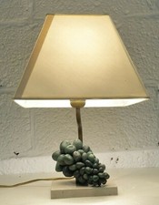 VINTAGE MID CENTURY STONE GRAPES TRAVERTINE TABLE LAMP MARBLE 