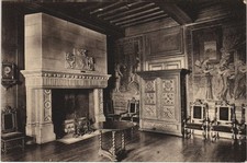Old postcard PAU - Le Chateau Chambre de Psyche Stone fireplace 16th century (126776)