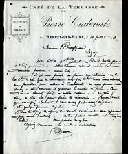 RENNES-LES-BAINS (11 Aude) CAFE-HOTEL DE LA TERRASSE ""Pierre CADENAT"" in 1913