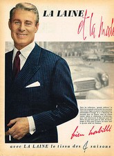 ADVERTISING ADVERTISING 124 1958 LA LAINE fabrics 4 seasons suit men