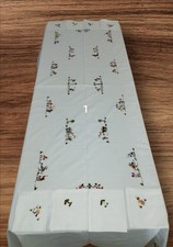 Nappe Blanche Brodée mains Artisanat Madagascar Motifs Bonhomme Ref1 SoaBoutik