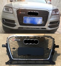 Chrome Honeycomb Front Bumper Grille For Audi Q5 SQ5 2013-2018 Update to RSQ5
