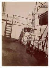 Corsica, sailors on a boat, vintage print, ca.1890 Corsica, sailors on a ba