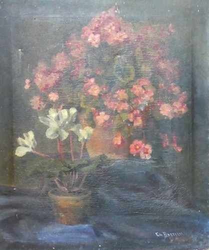 Tableau ancien huile - tableau, bouquet