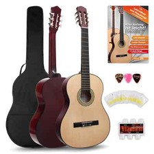 Pack Guitare Acoustique Classique 4/4 pour Debutants Housse Accordeur Plectres