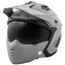 Motorcycle jet helmet cafe racer ECE 22-06 sun visor scooter matte gray