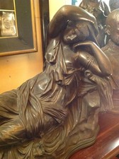 Late 19Th Century Antique Cast Iron Bronze Statue Figurine 31.5×41cm