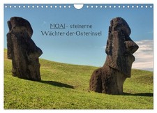 MOAI - gardiens de pierre de l'île de Pâques (Calendrier mural 2026 DIN A4 horiz