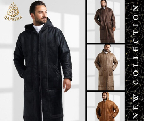 Manteau long homme brodé