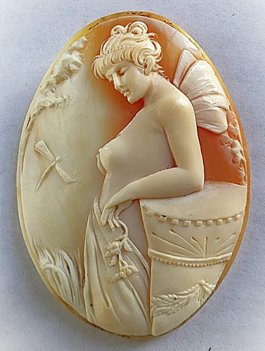 Camee coquille art deco - coquille.,