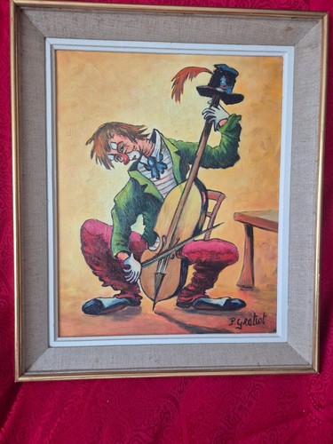 Huile sur toile clown - sur, "le