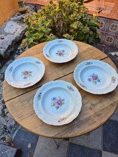 Lot 4 Assiettes creuses Porcelaine Polonaise Poland Floral Pologne