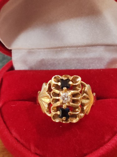Bague ancienne jaune 18 - bague,