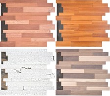 3D Décor Mural Bois Panneaux Muraux Auto-Adhésif DIY Stickers Muraux