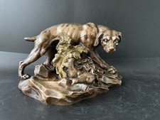 Antique Bronze Hunting Dog &
