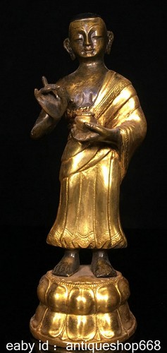 Vieille statue de bouddha - 9.2",