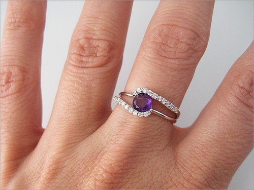 Bague améthyste zirconium - , cz