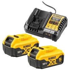 Pack 2 batteries XR 18V 5 Ah Li-Ion + chargeur DEWALT