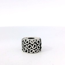 PANDORA Charm En Perle "Design Lock Spacer" En Argent