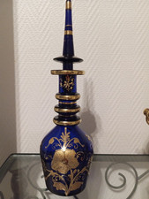 Carafe en verre bleu cobalt de Bohème