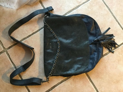 Sac bleu ikks cuir - bleu, en